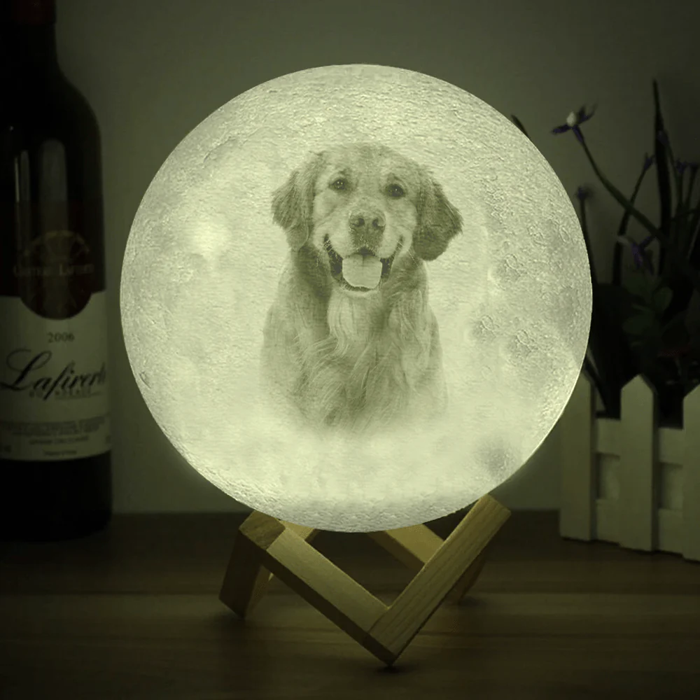 Custom Dog Photo I Love You To The Moon And Back Memorial Moon Lamp TH10 892419 - Image 6