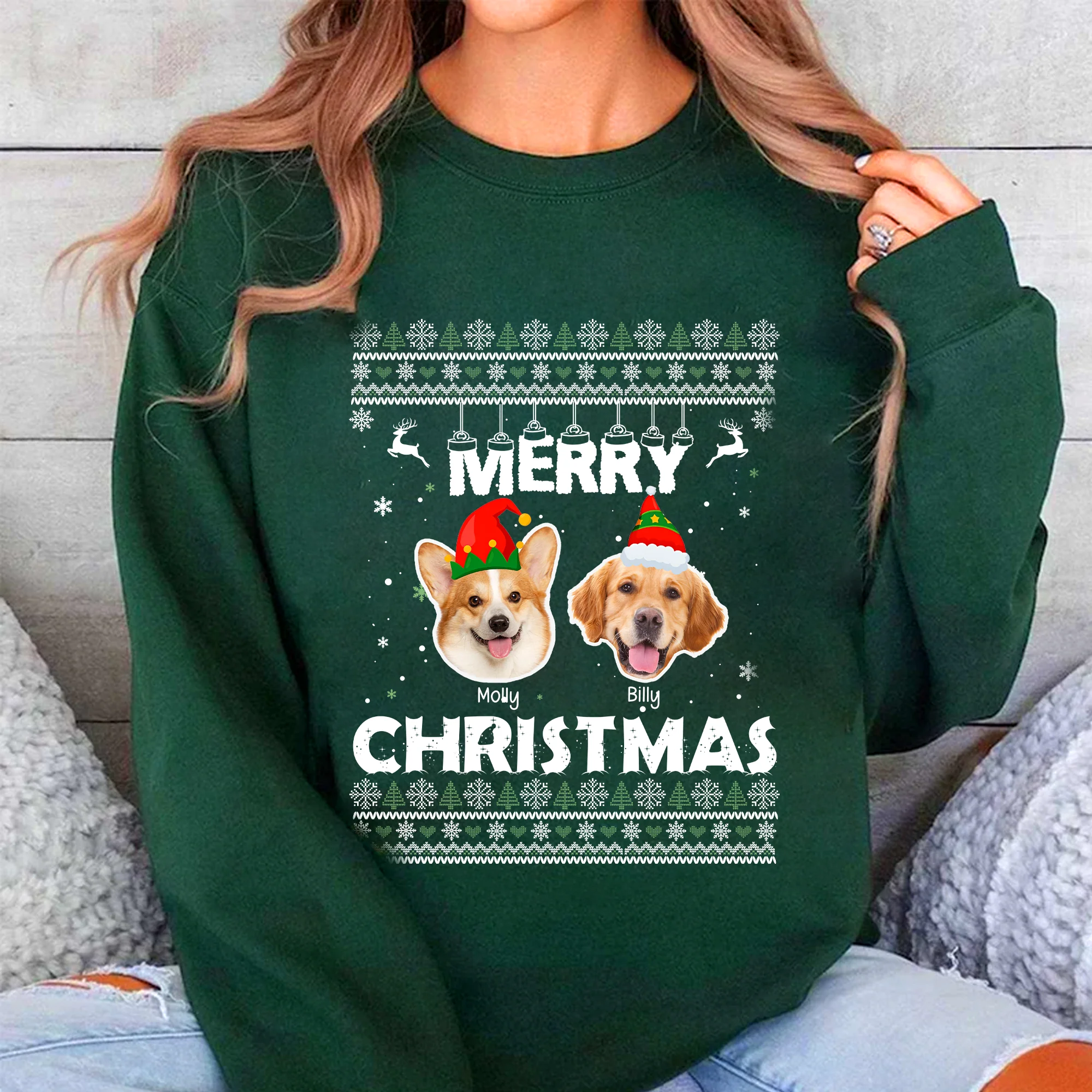 Custom Dog Cat Photo Merry Christmas Sweatshirt TH10 896065 - Image 2