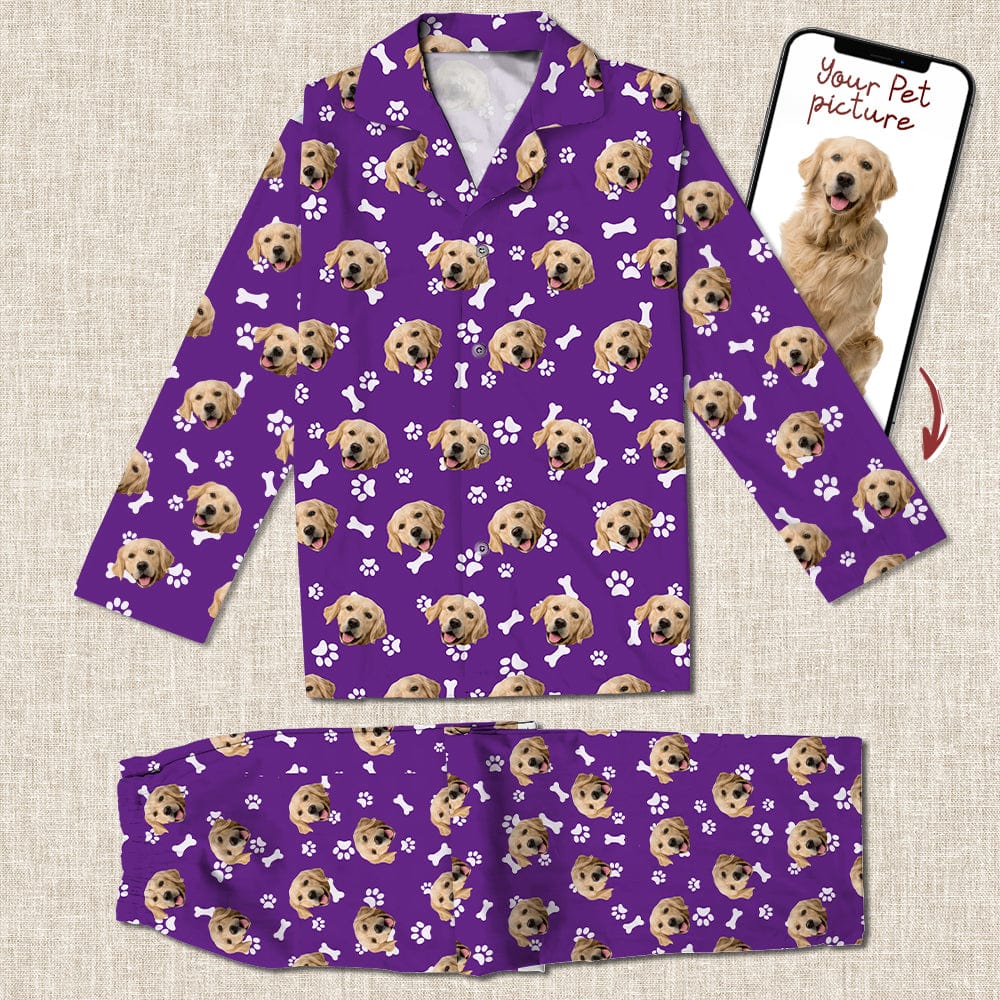 Custom Dog Face Photo With Colorful Background Pajamas HO82 T368 889957 - Image 2