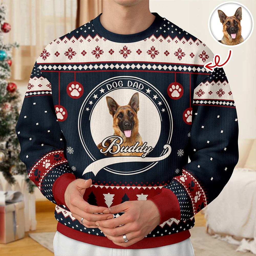 Custom Dog Mom/ Dog Dad Christmas Ugly Sweater For Dog Lover TH10 896221 - Image 3