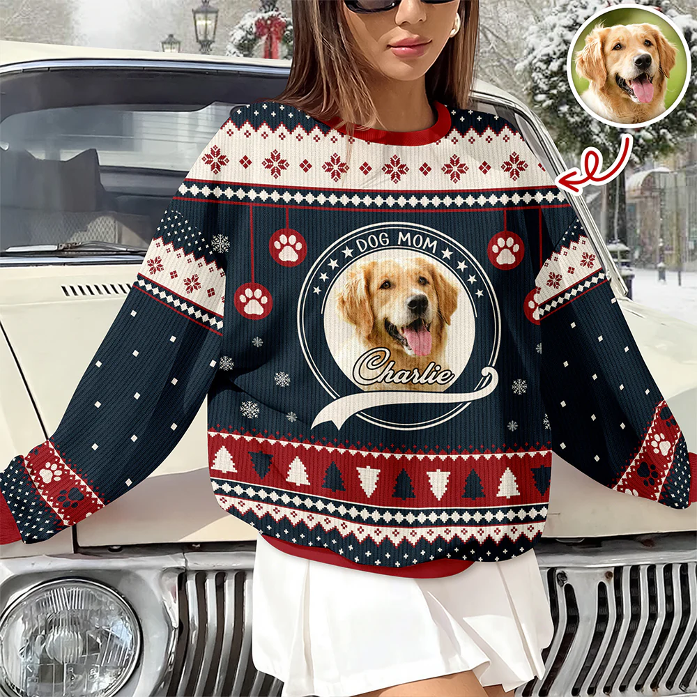 Custom Dog Mom/ Dog Dad Christmas Ugly Sweater For Dog Lover TH10 896221 - Image 4