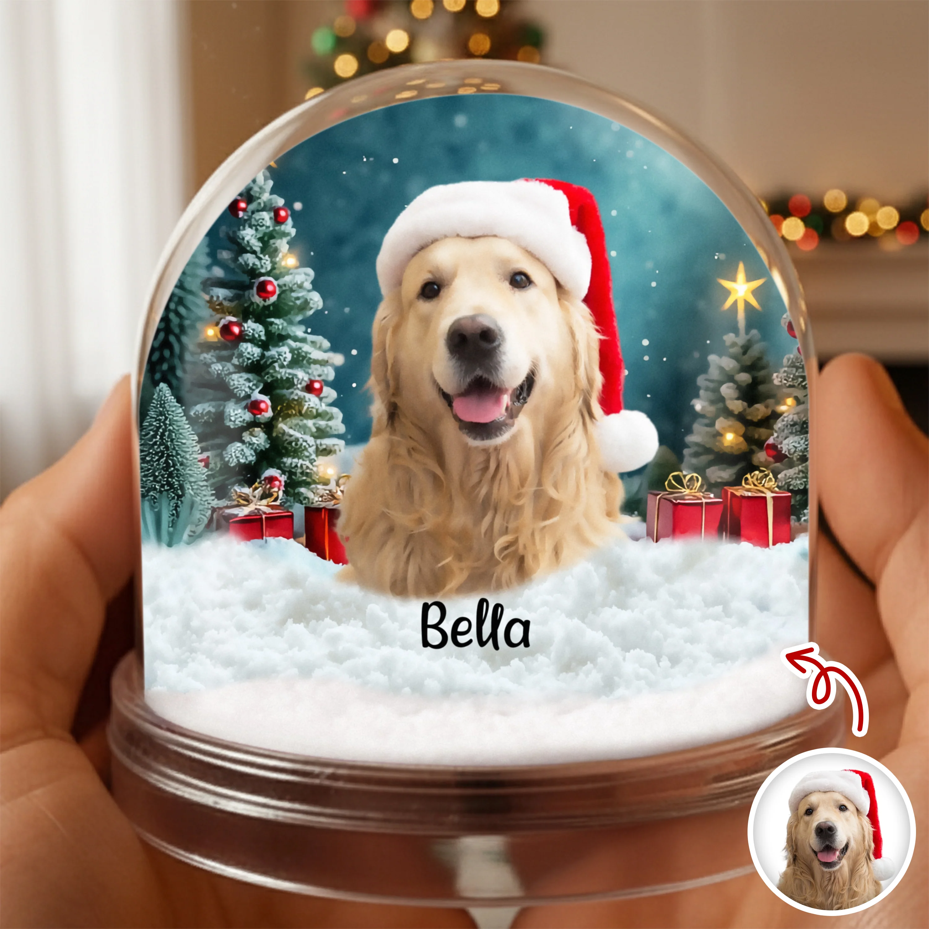 Custom Dog Photo Acrylic Snow Globe TH10 896501 - Image 2