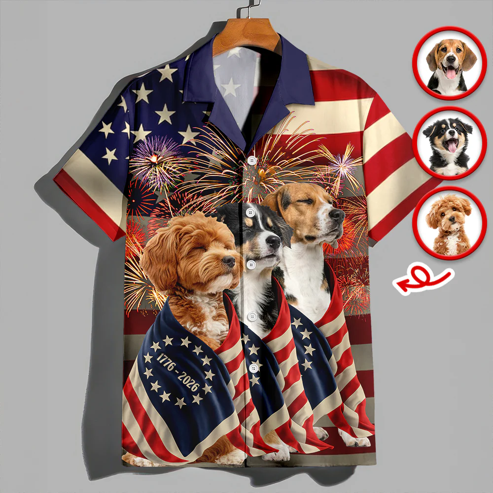 Custom Dog Photo American Patriot Hawaii Shirt TH10 898875 - Image 2
