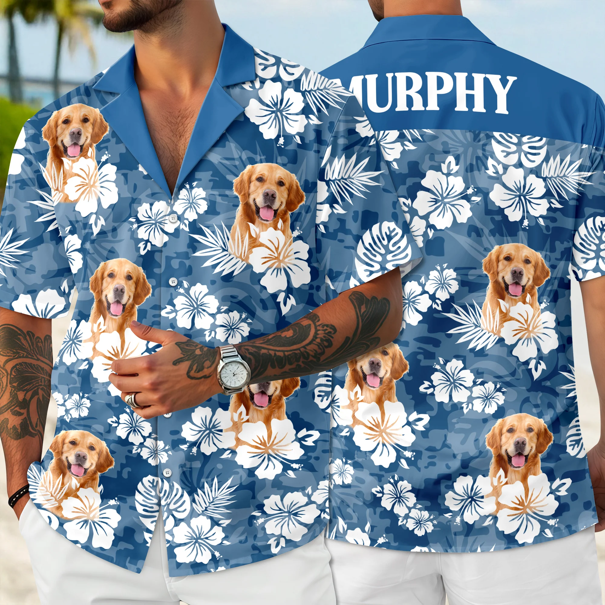 Custom Dog Photo And Name Floral Hawaii Shirt TH10 169459 - Image 5