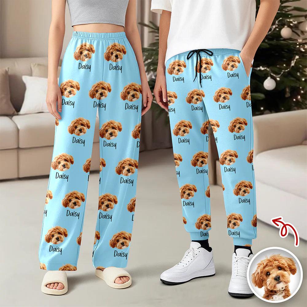 Custom Pet Portrait Pajama Pants – Personalized Dog/Cat/Person Photo & Name Gift TH10 894973 - Image 8