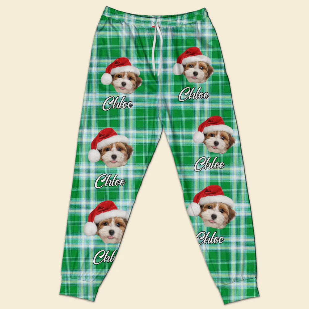 Custom Dog Photo And Name With Christmas Background Sleepwear N304 889971 - Image 3
