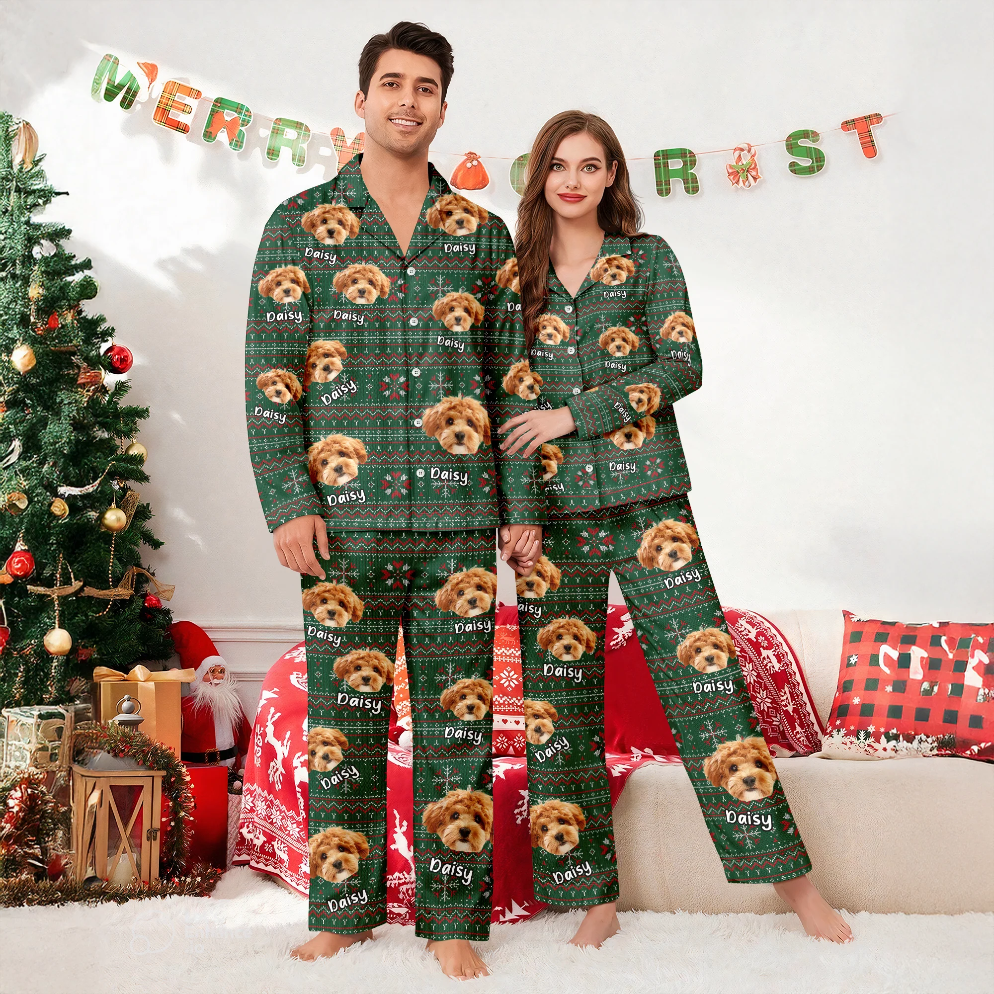 Custom Dog Photo For Christmas Pajamas TH10 896285 - Image 2