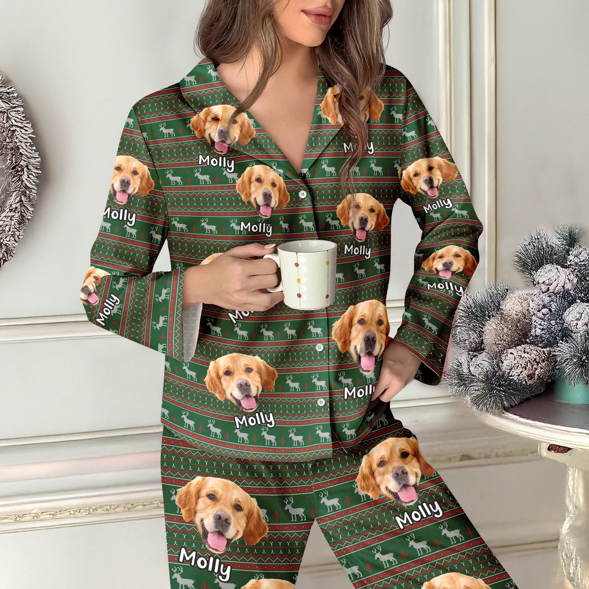 Custom Dog Photo For Christmas Pajamas TH10 896285 - Image 4