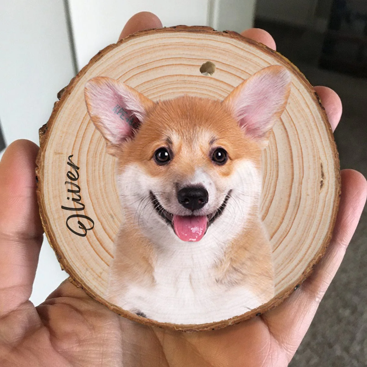 Custom Dog Photo On Wood Slice Ornament N304 889875 - Image 2