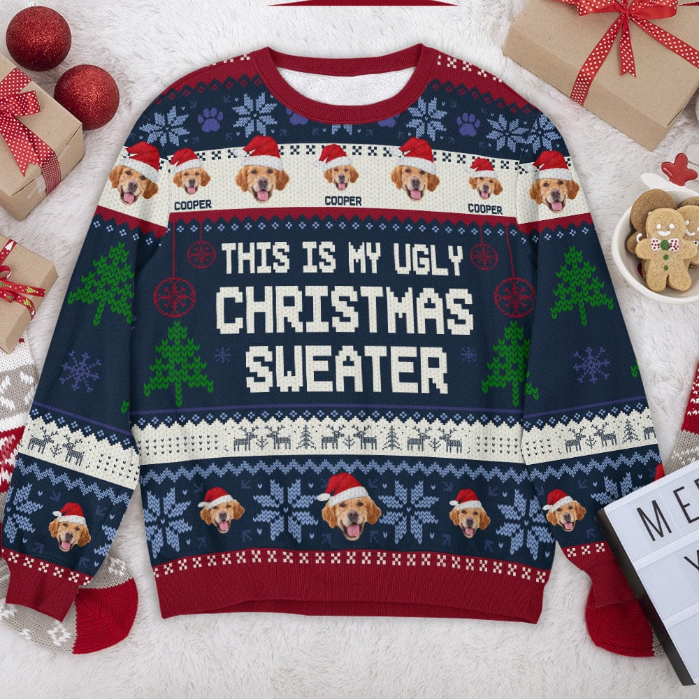 Custom Dog Photo This Is My Ugly Christmas Sweater N304 889919