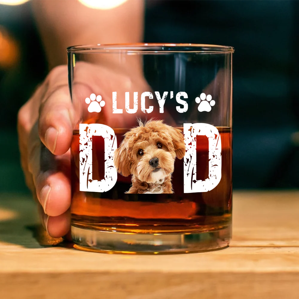 Custom Dog Photo Whiskey Glass For Dog Dad TH10 892915 - Image 3