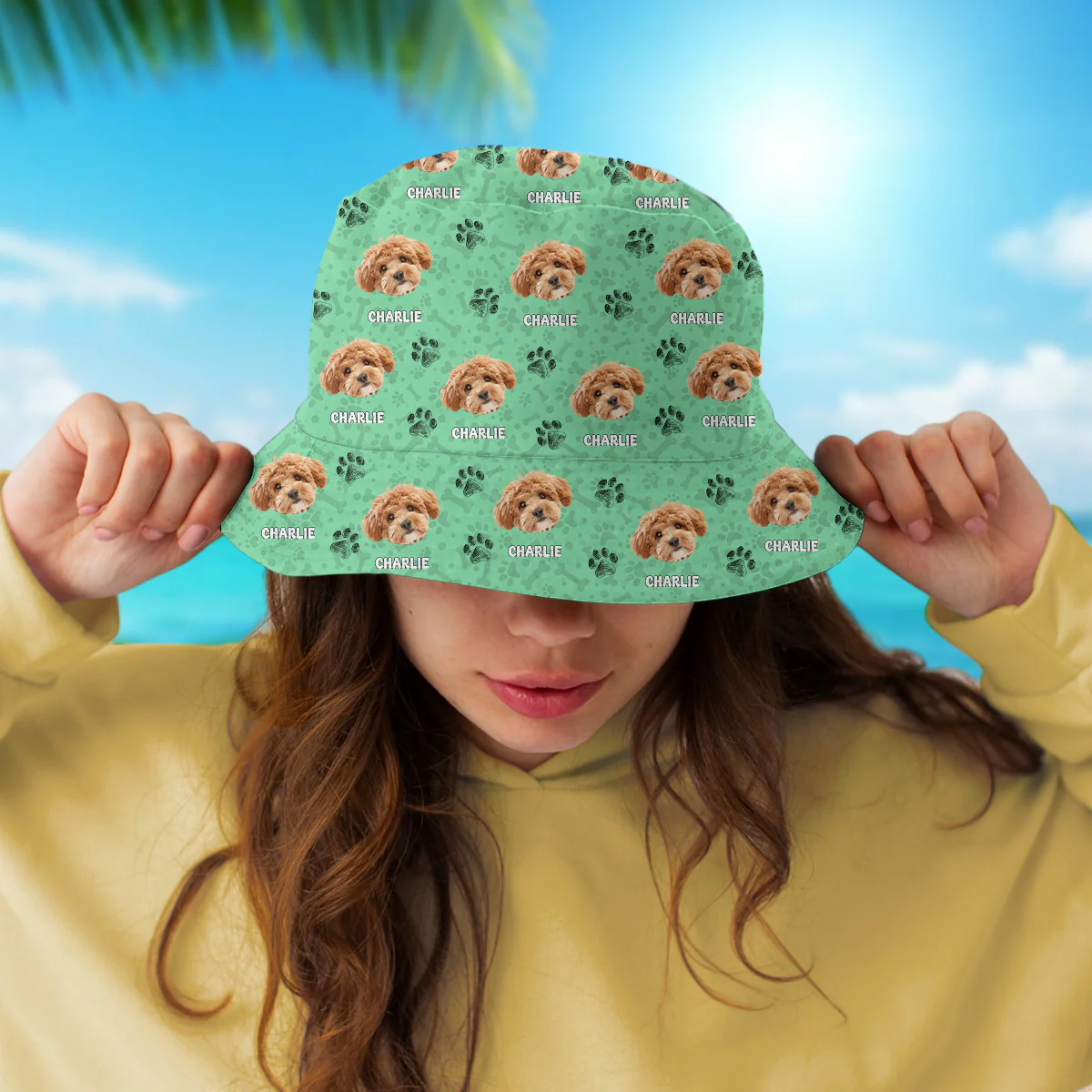Custom Dog Photo With Bone For Dog Lover Bucket Hat TH10 894183 - Image 2