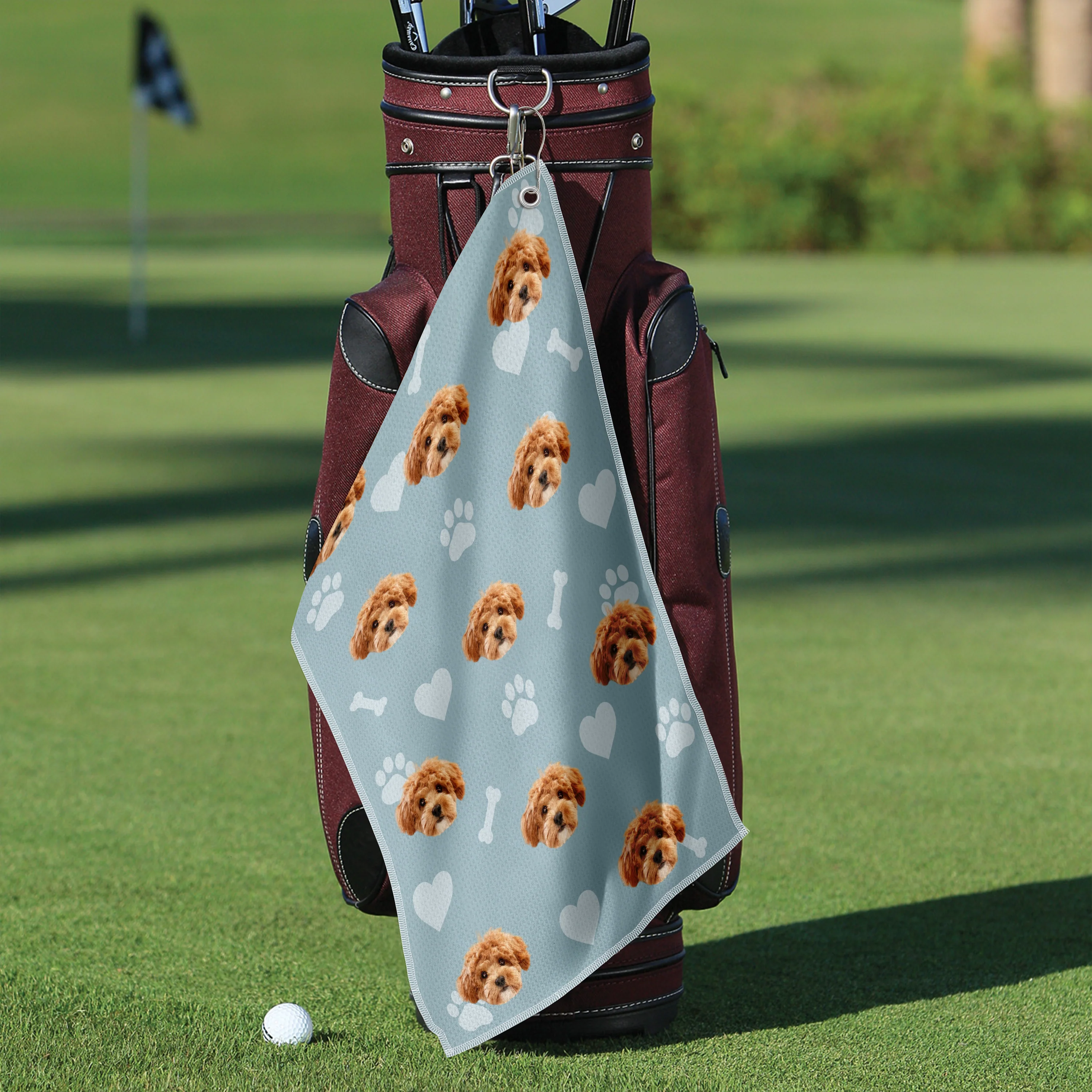 Custom Dog Photo With Bone Icon For Sport Player Golf Towel TH10 894131 - Image 4