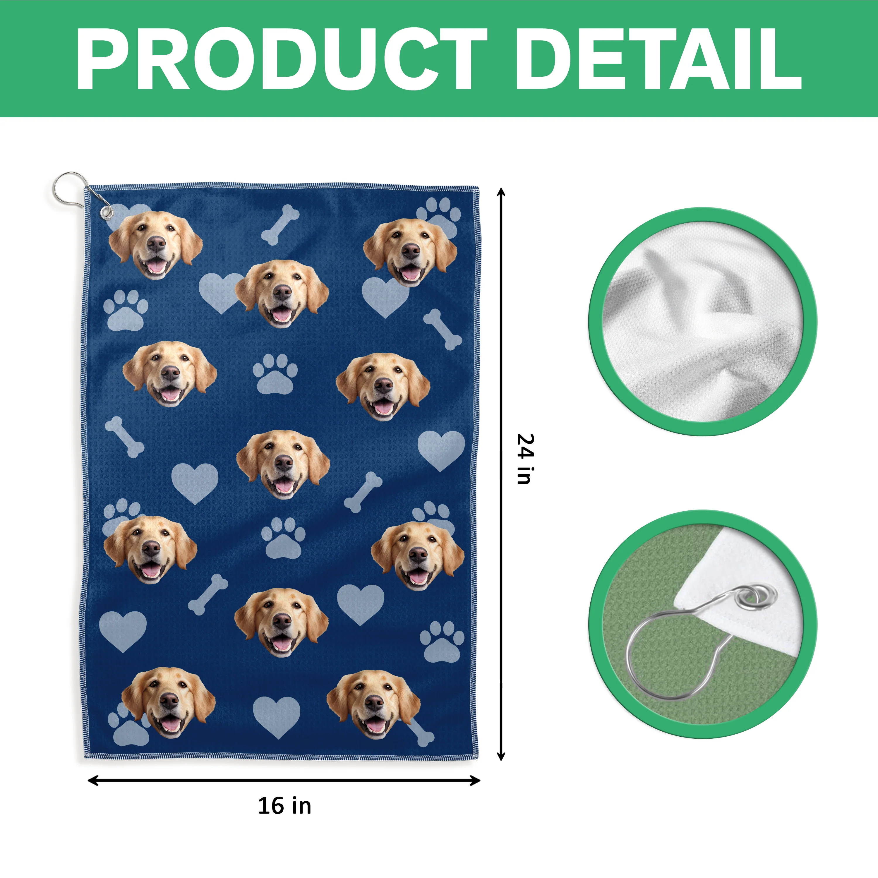 Custom Dog Photo With Bone Icon For Sport Player Golf Towel TH10 894131 - Image 7