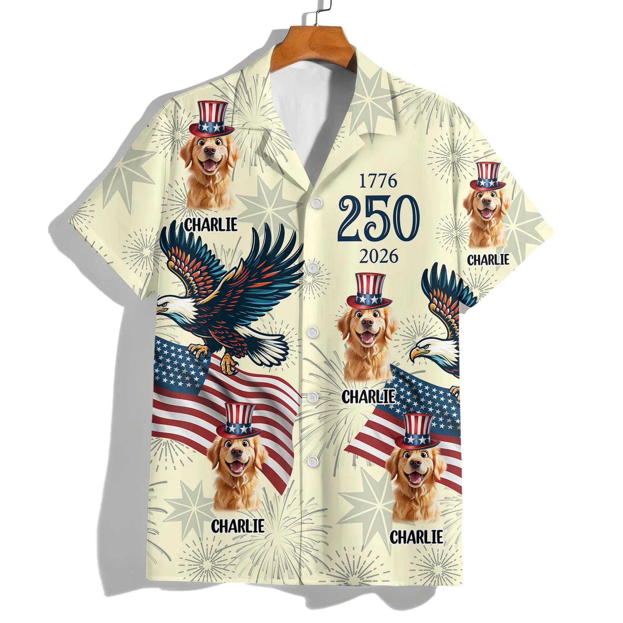 Custom Dog USA 250 Anniversary Eagle 1776-2026 Hawaii Shirt TH10 898633 - Image 2