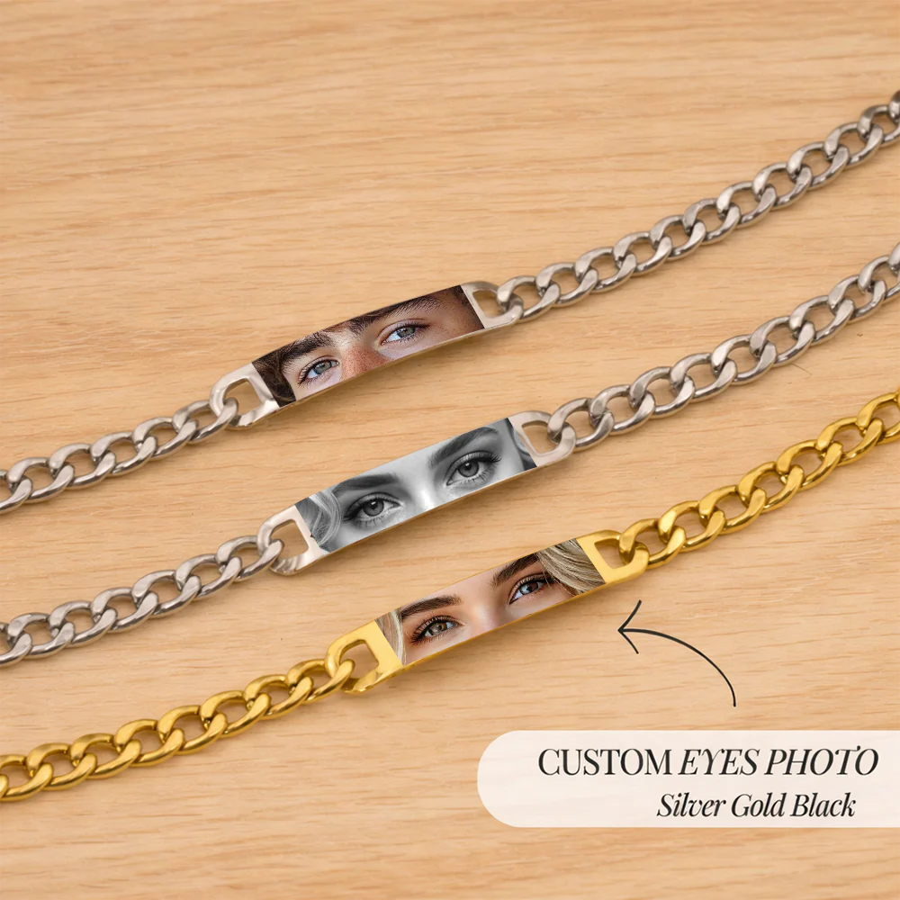 Custom Eyes Photo Bracelet For Couple TH10 898473 - Image 2