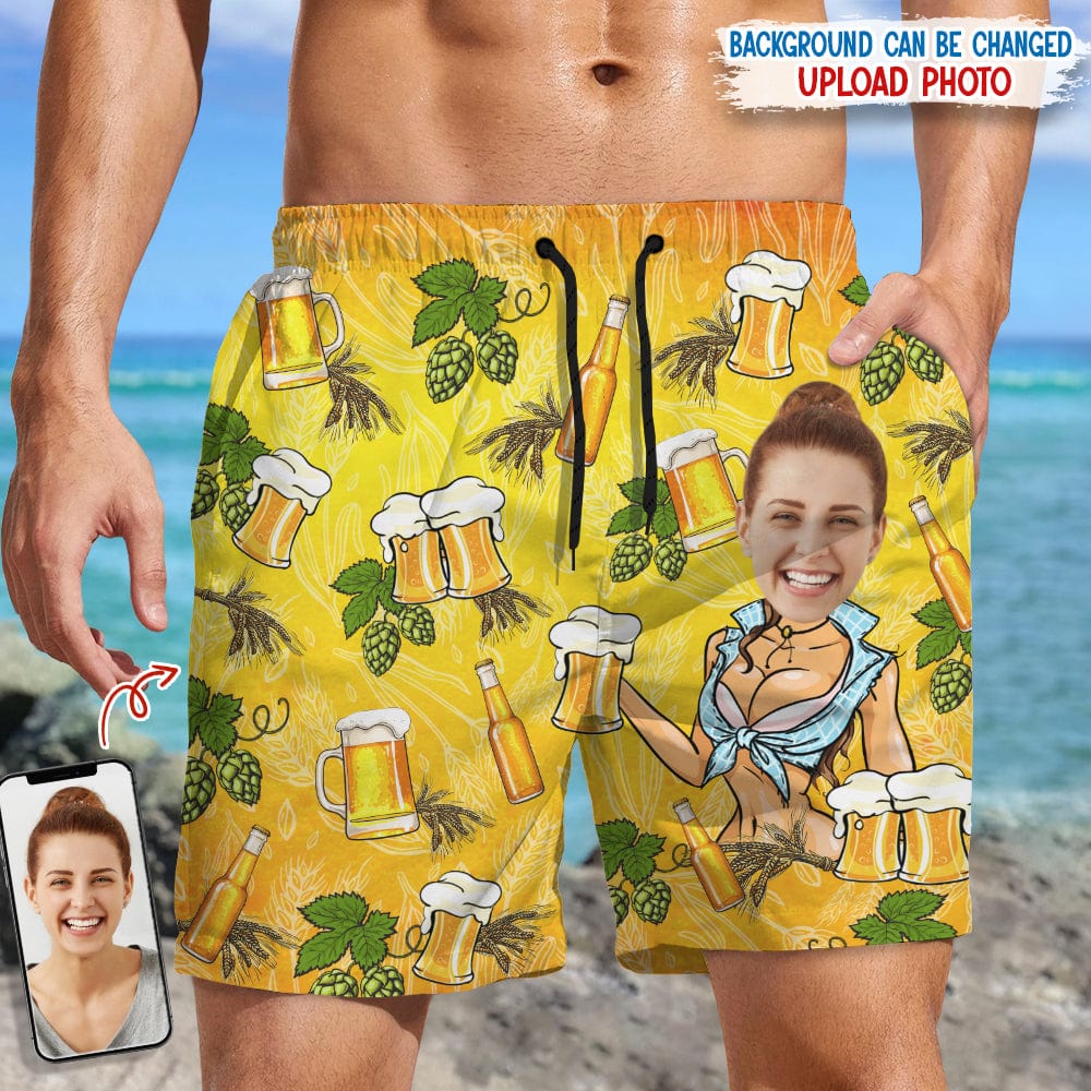 Custom Face for Boyfriend/Husband Beer Beach Short TA29 889523 - Image 2