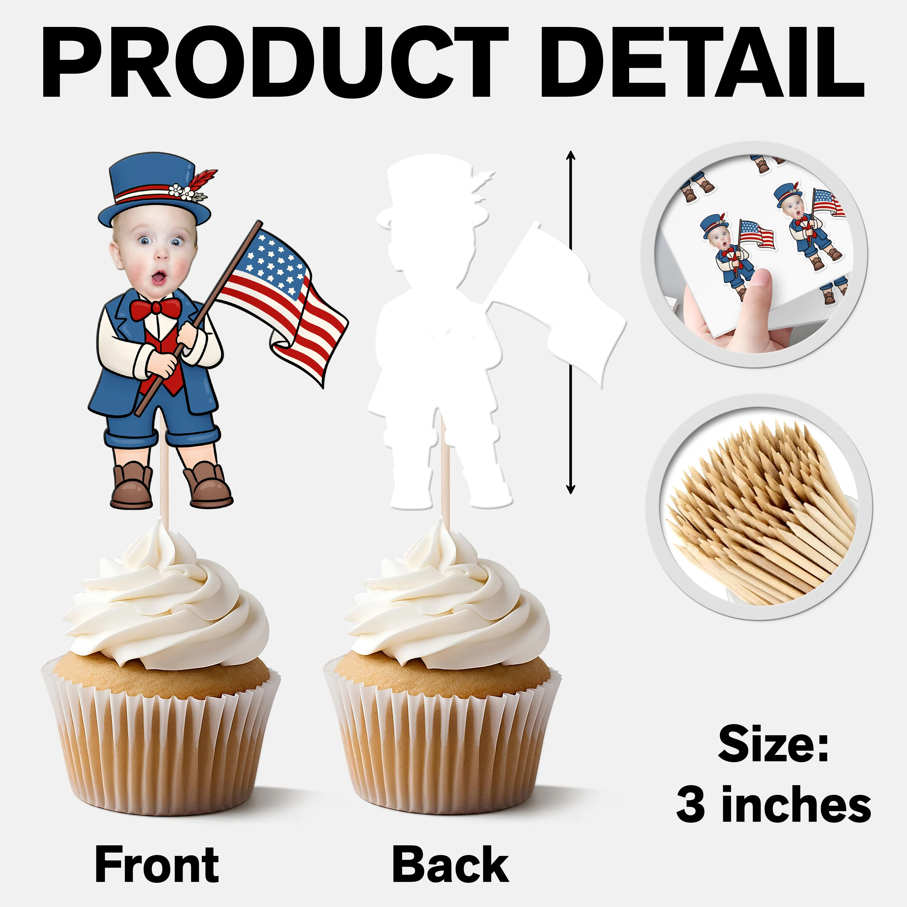 Custom Face Photo 4th Of July Independence Day Topper TH10 892603 - Image 6