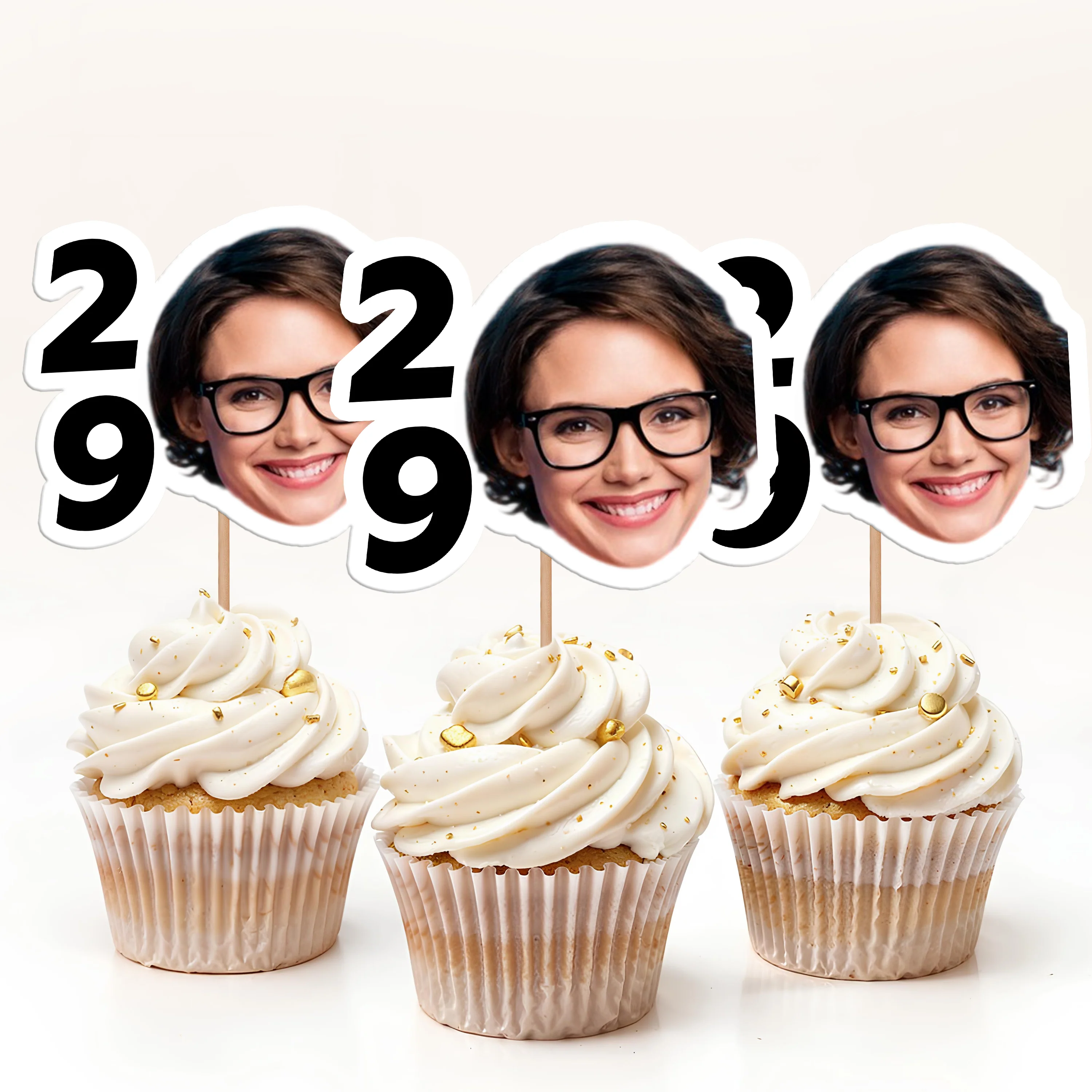 Custom Face Photo And Age For Birthday Party Cupcake Toppers TH10 892593 - Image 3