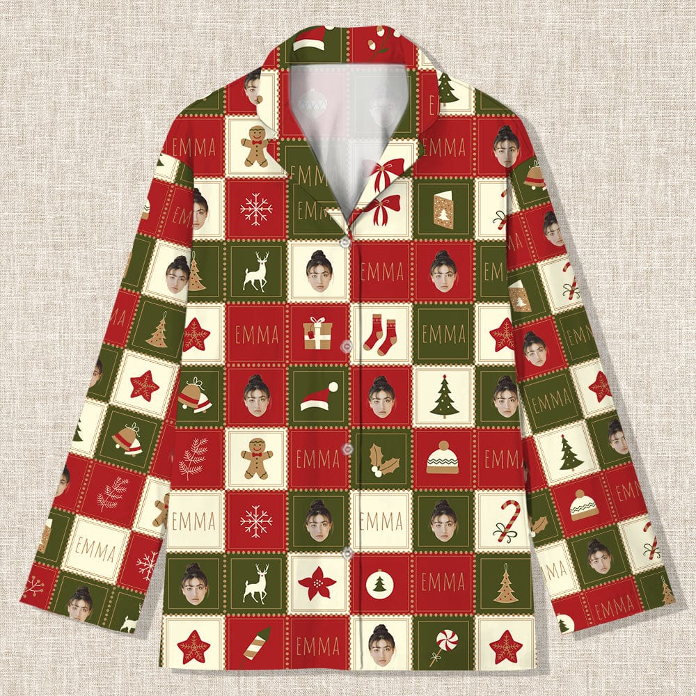 Custom Face Photo Christmas Icon Pajamas DA199 890115 - Image 2
