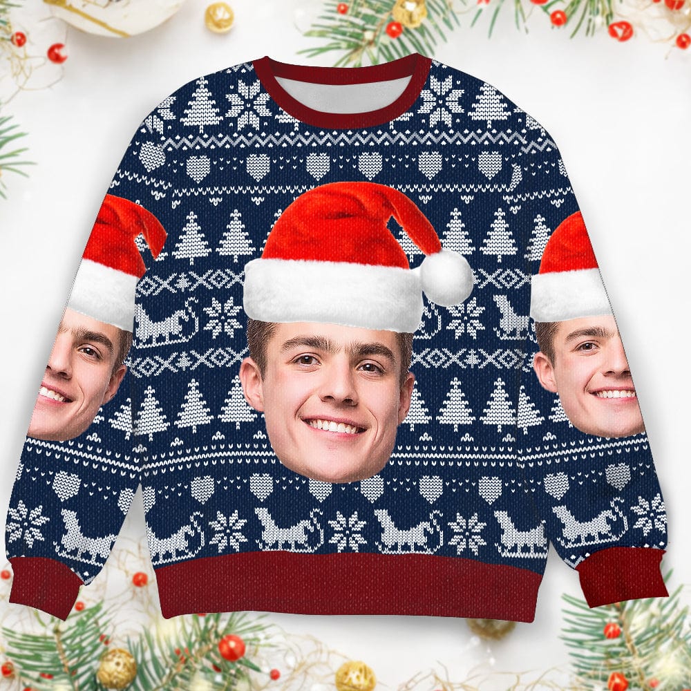 Custom Face Photo With Christmas Pattern Ugly Christmas Sweater TH10 891597 - Image 3