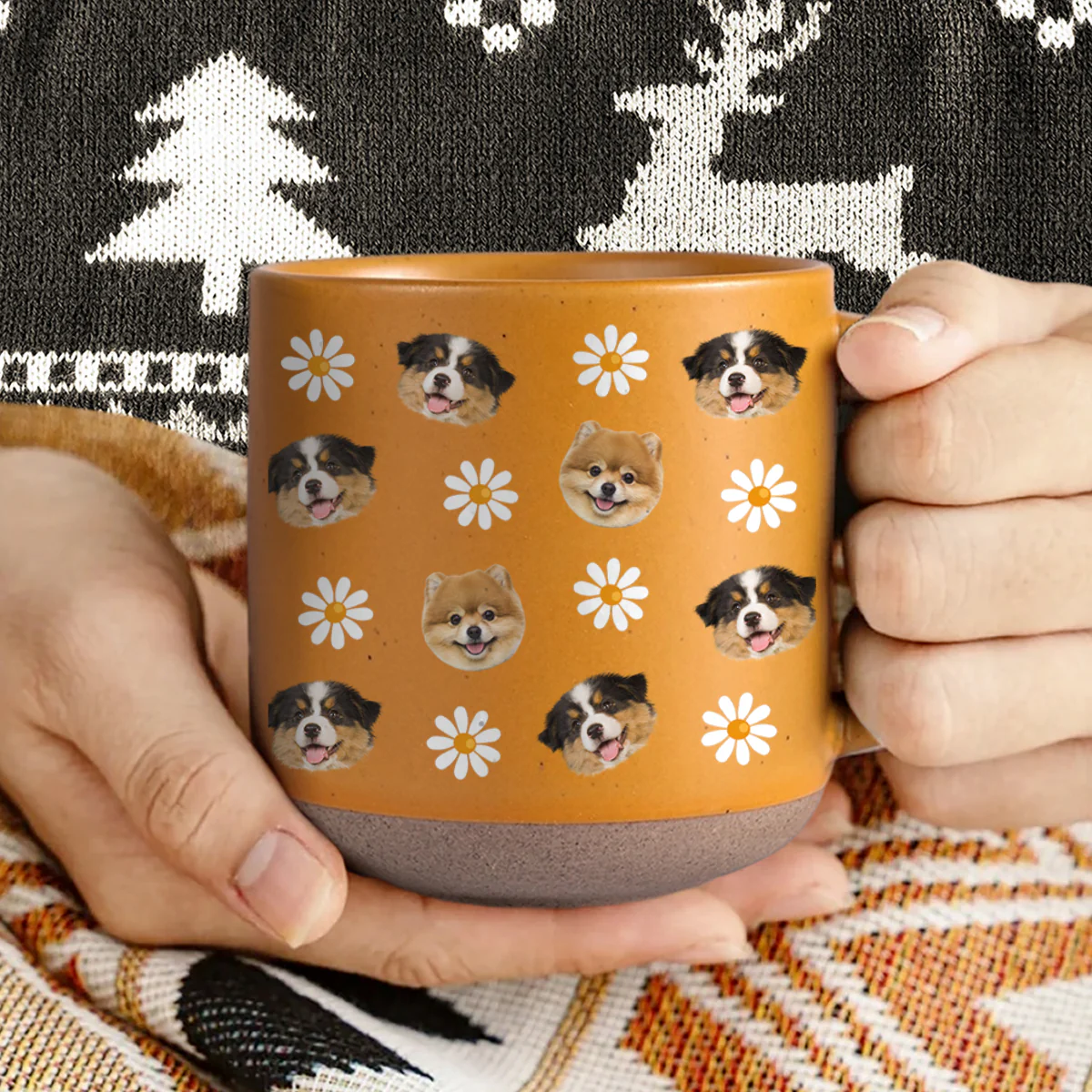 Custom Face Photo With Icon Dog Pottery Mug TH10 894259 - Image 2