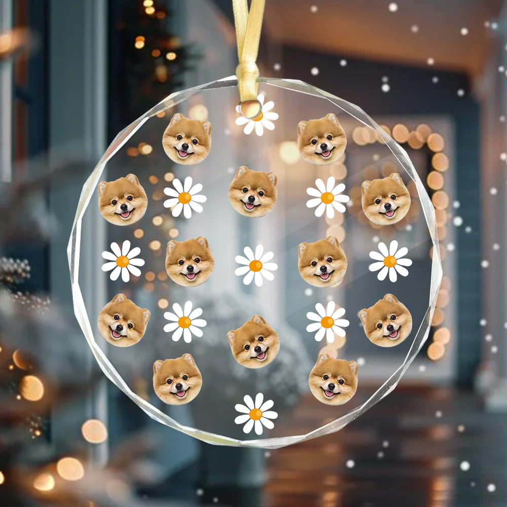 Custom Face Photo With Icon For Pet Lover Glass Ornament TH10 894293 - Image 4