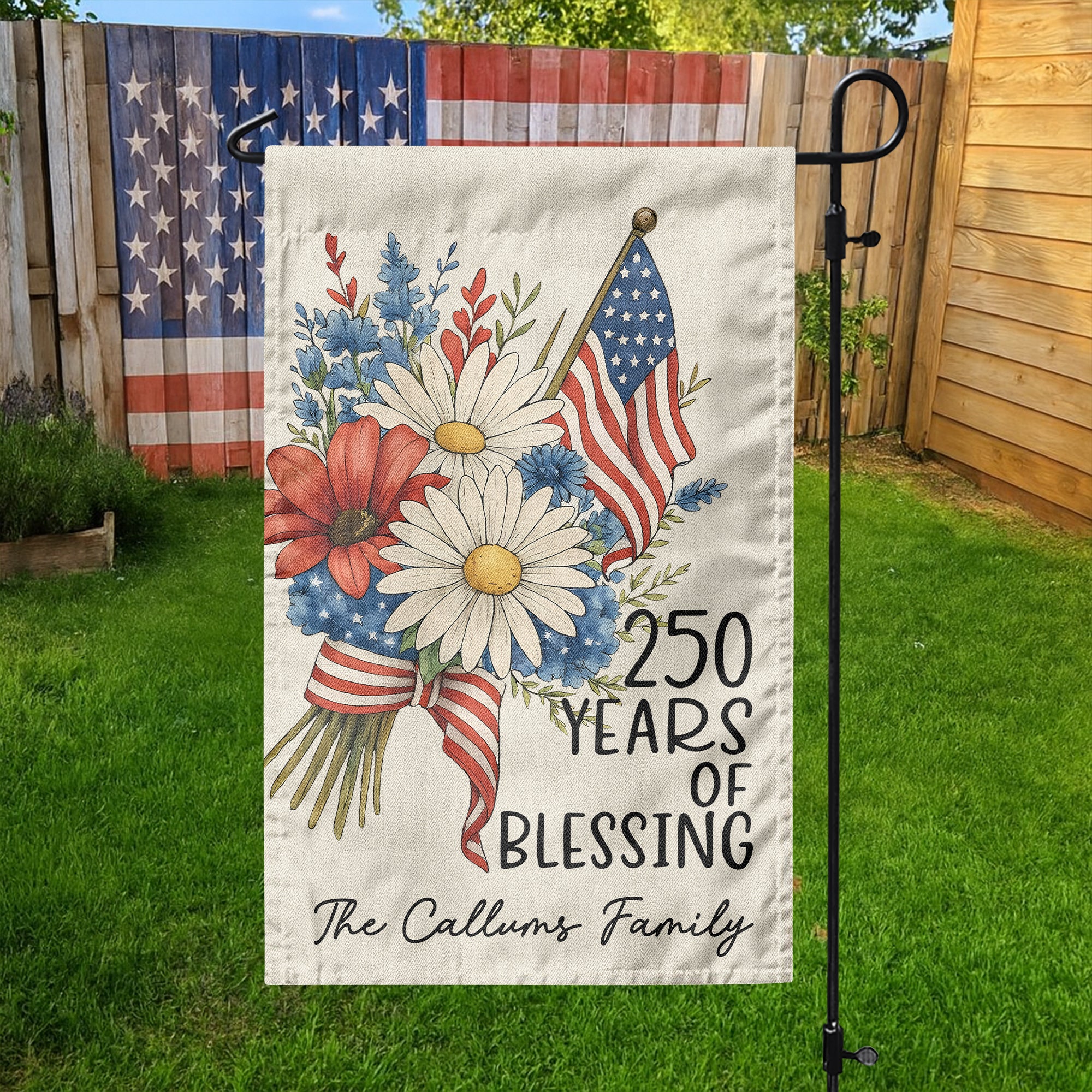 Custom Family Name 250 Years America, 1776-2026 USA 250th Garden Flag TH10 898311 - Image 6
