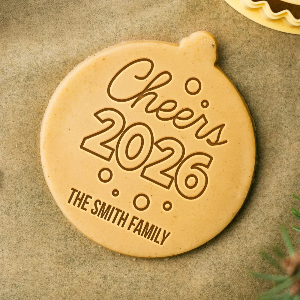 Custom Family Name Let's Party Cheers 2026 Cookie Stamp TH10 898011 - Image 3