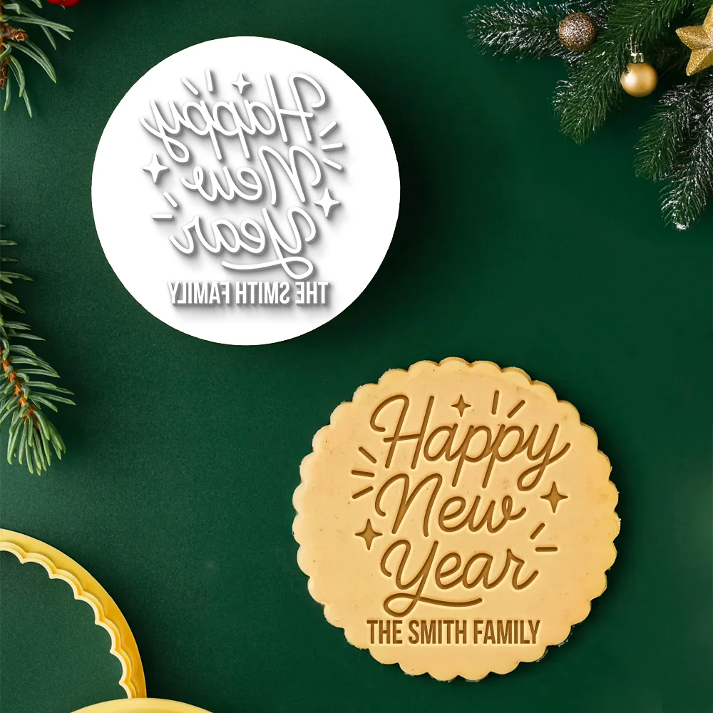 Custom Family Name Let's Party Cheers 2026 Cookie Stamp TH10 898011 - Image 4