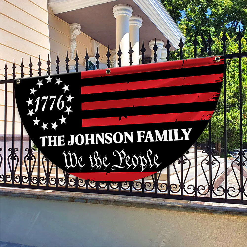 Custom Family Name We The People America Non-Pleated Fan Flag TH10 898537 - Image 4