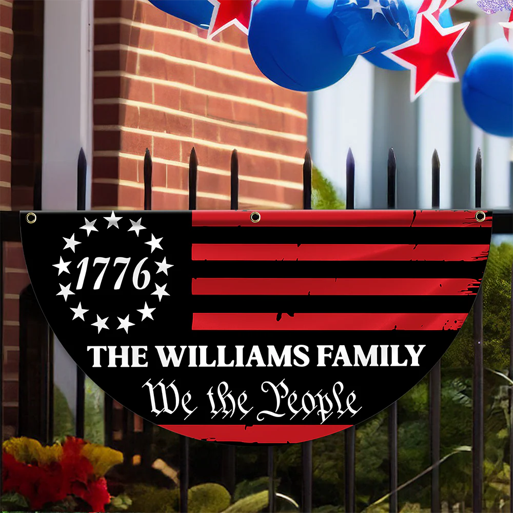 Custom Family Name We The People America Non-Pleated Fan Flag TH10 898537 - Image 7