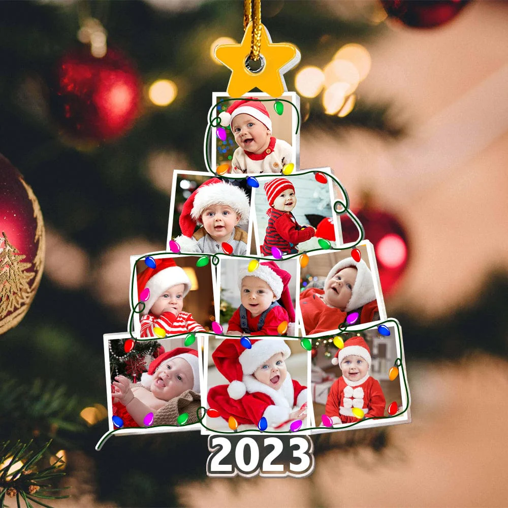 Custom Family Photo Christmas Tree Acrylic Ornament N304 890101 - Image 2