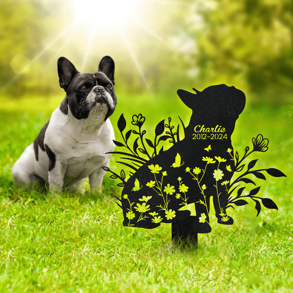 Custom Floral Dog Memorial Garden Stake TH10 891687 - Image 3