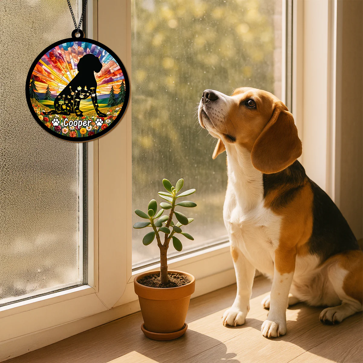 Custom Floral Dog Memorial Suncatcher For Dog Lovers TH10 894305 - Image 7
