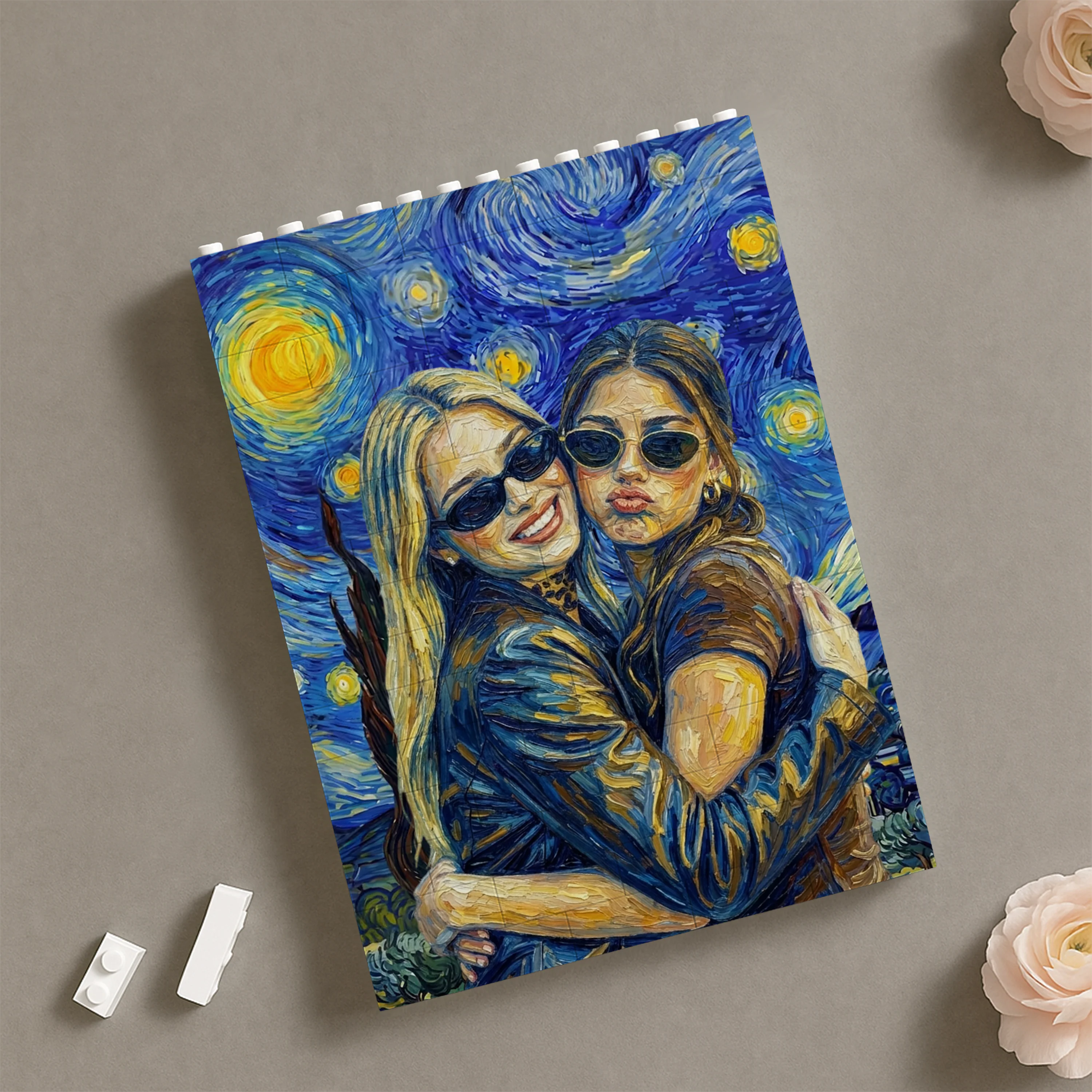 Custom Friend Portrait Van Gogh Art Style Building Brick Block For Bestie TH10 170403 - Image 4