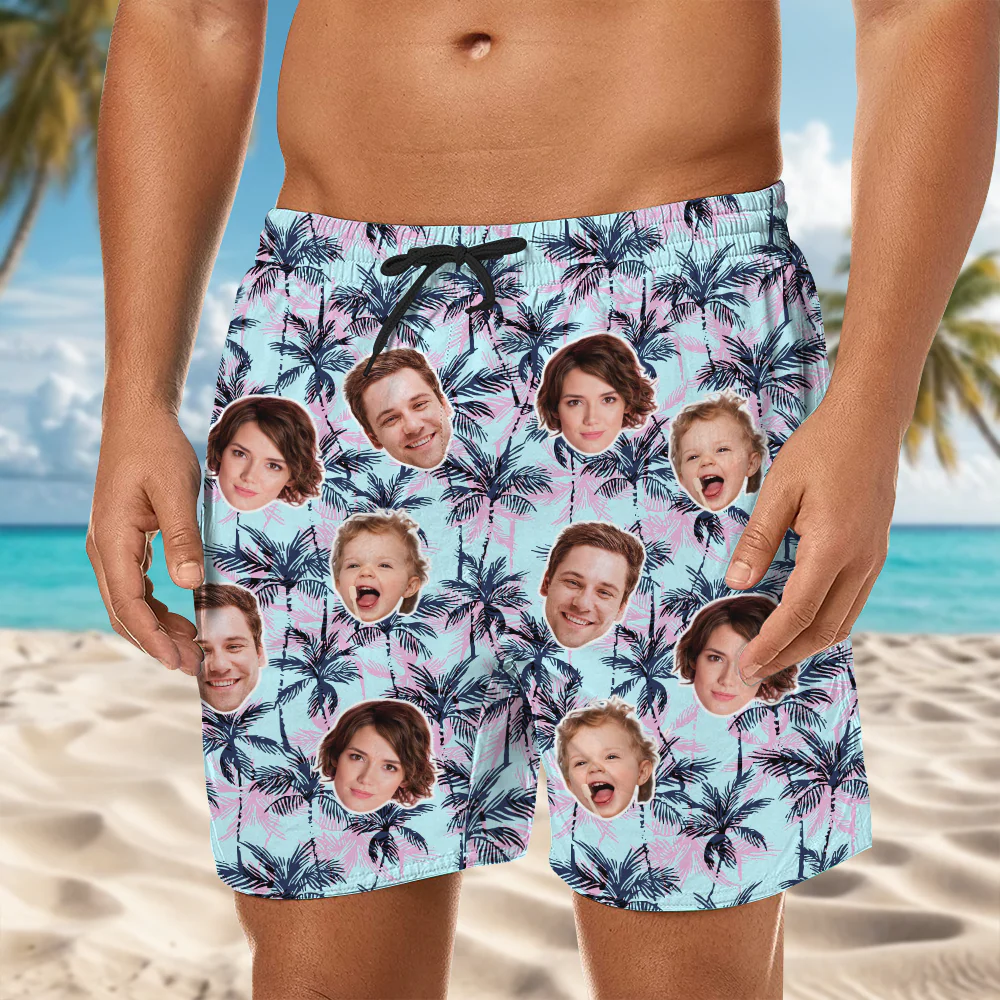 Custom Human Face Photo On Family Beach Short TH10 892649 - Image 2