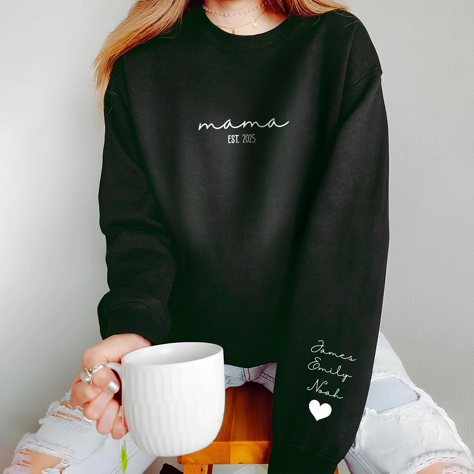 Custom Kid Name Mama Grandma Since Sleeve Printed Sweatshirt TH10 169477 - Image 3