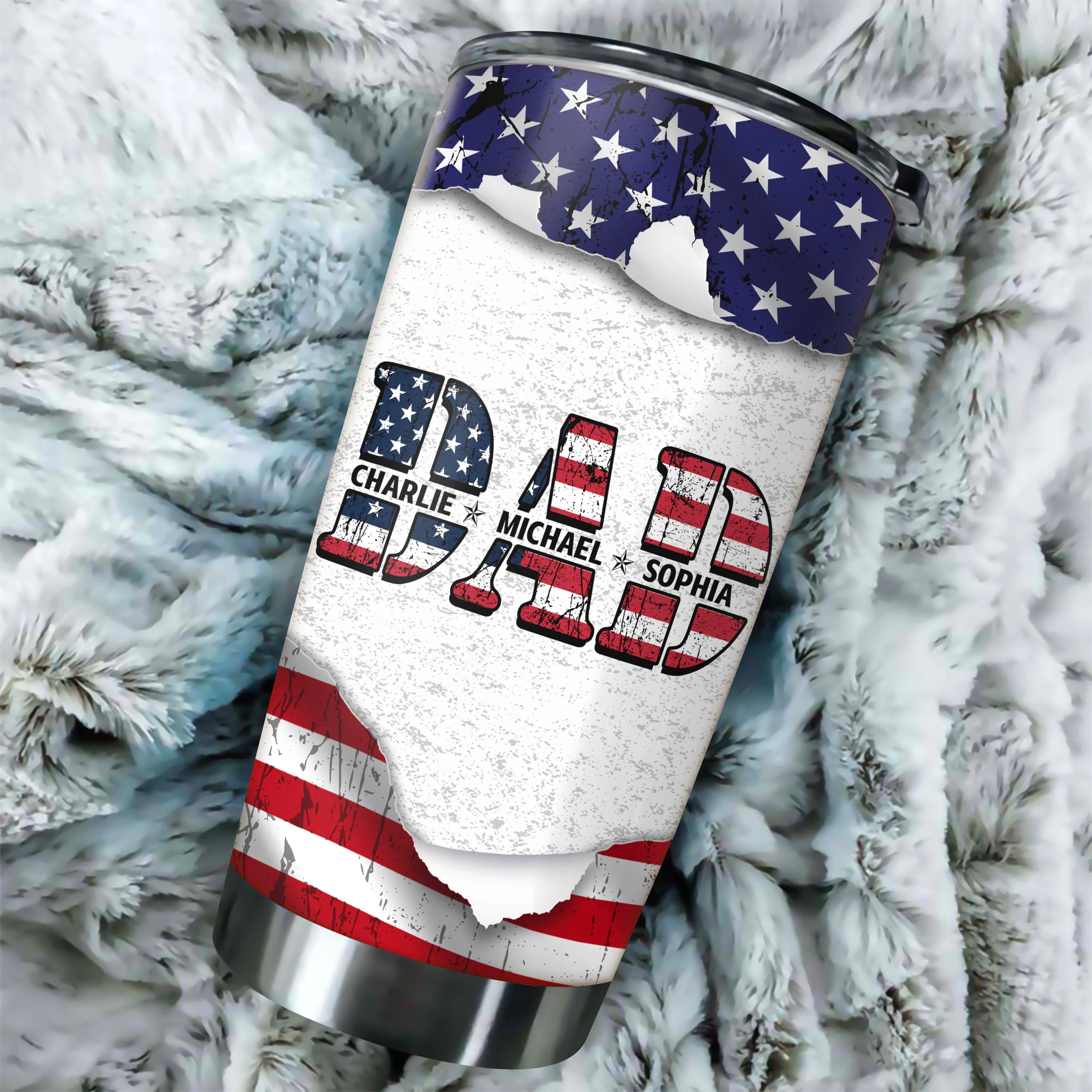 Custom Kid Name With America Dad Tumbler TH10 894035 - Image 6