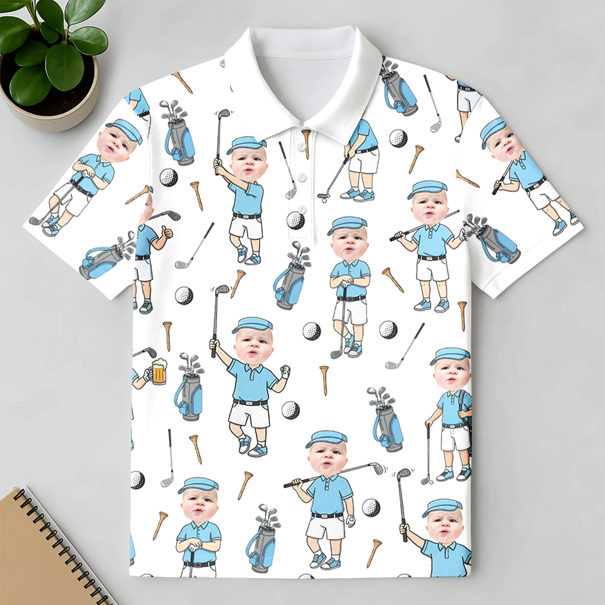 Custom Kid Photo Golf Polo Shirt Gift For Golf Lover TH10 169869 - Image 6