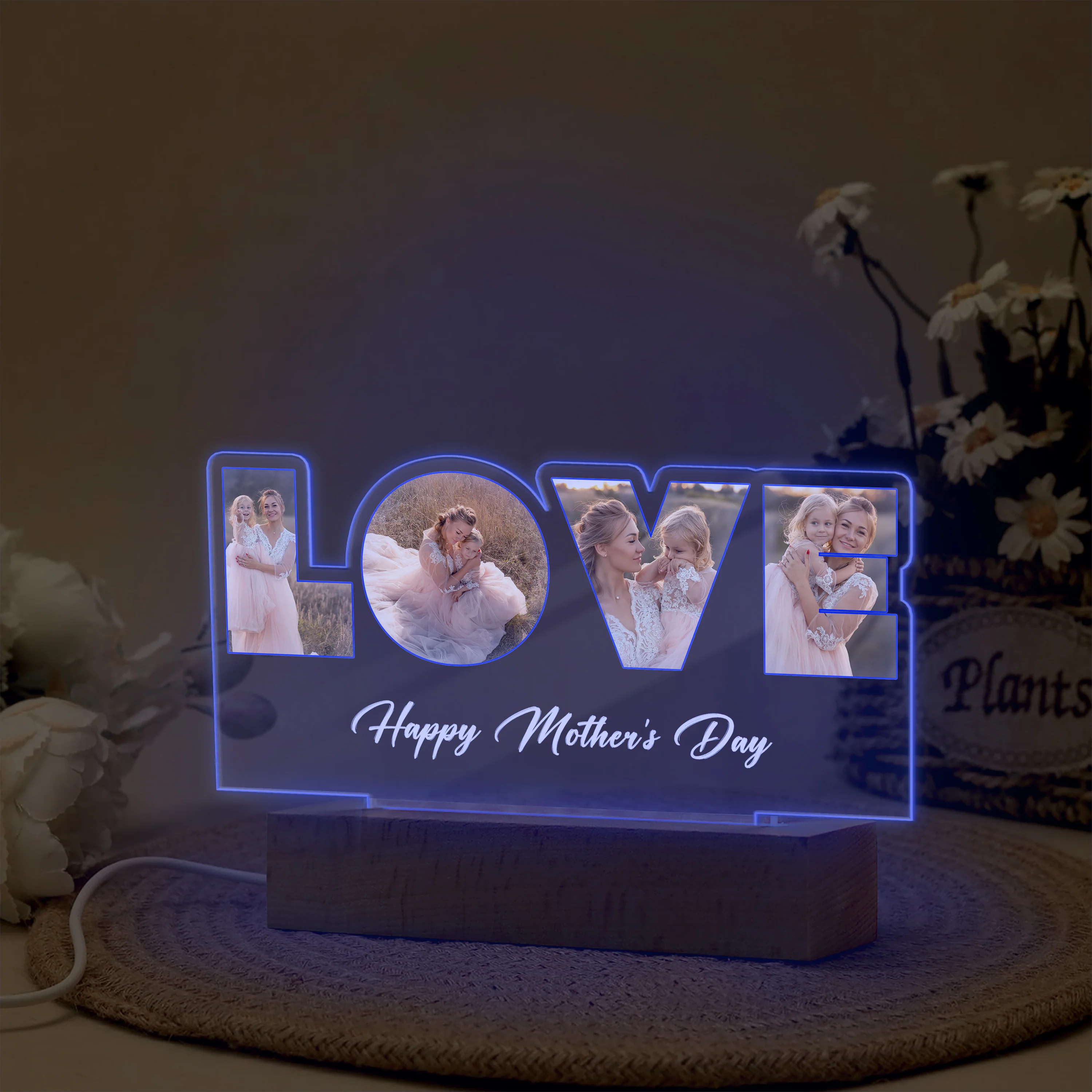 Custom Love Photo Happy Mother's Day Acrylic LED Night Light TH10 892601 - Image 4