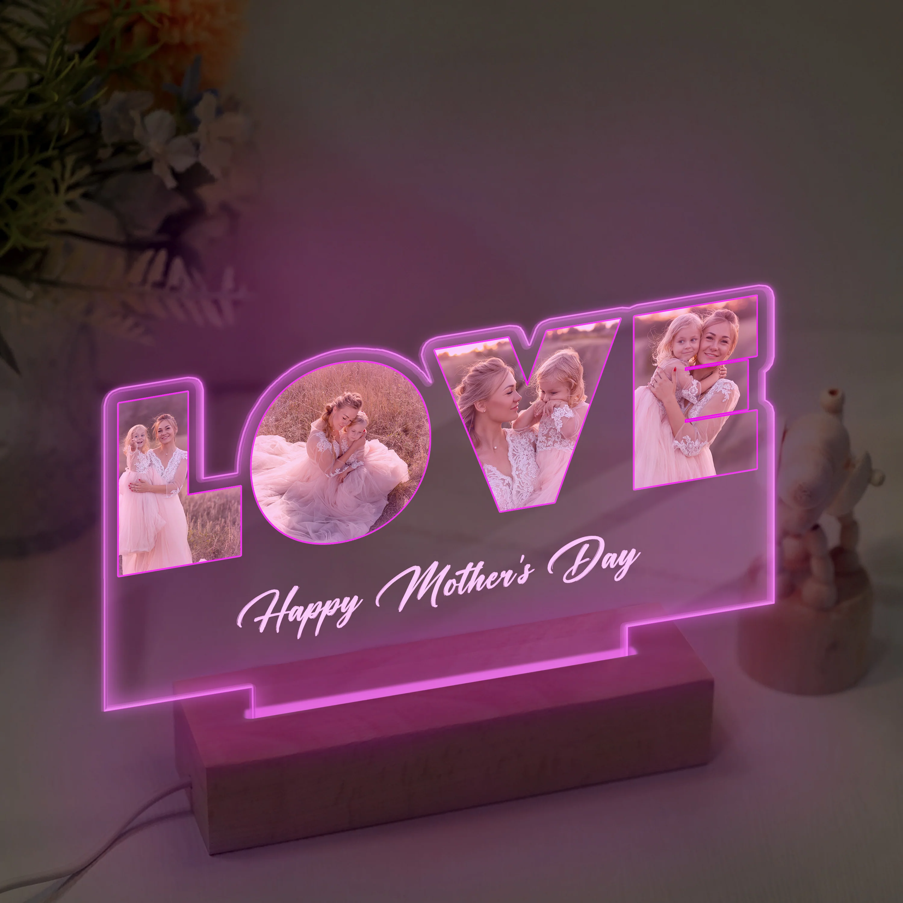 Custom Love Photo Happy Mother's Day Acrylic LED Night Light TH10 892601 - Image 5
