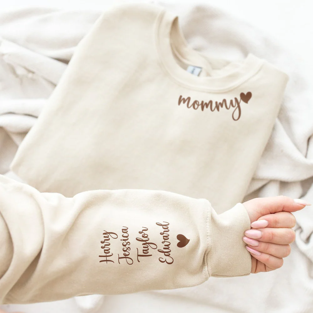 Custom Mama Sweatshirt With Kids Names On Sleeve TH10 892619 - Image 2