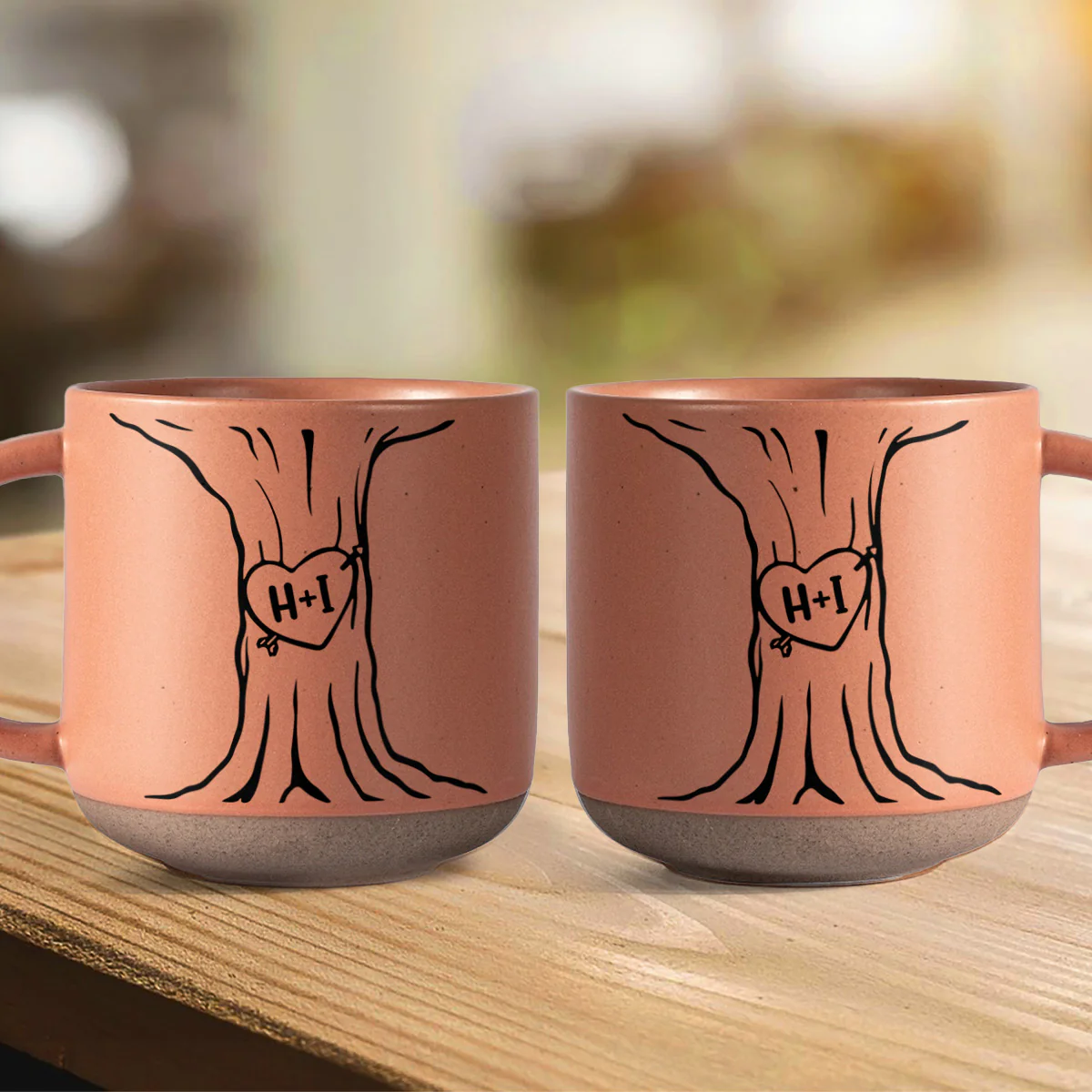 Custom Name A Heart Tree Pottery Mug For Couple TH10 898081 - Image 2