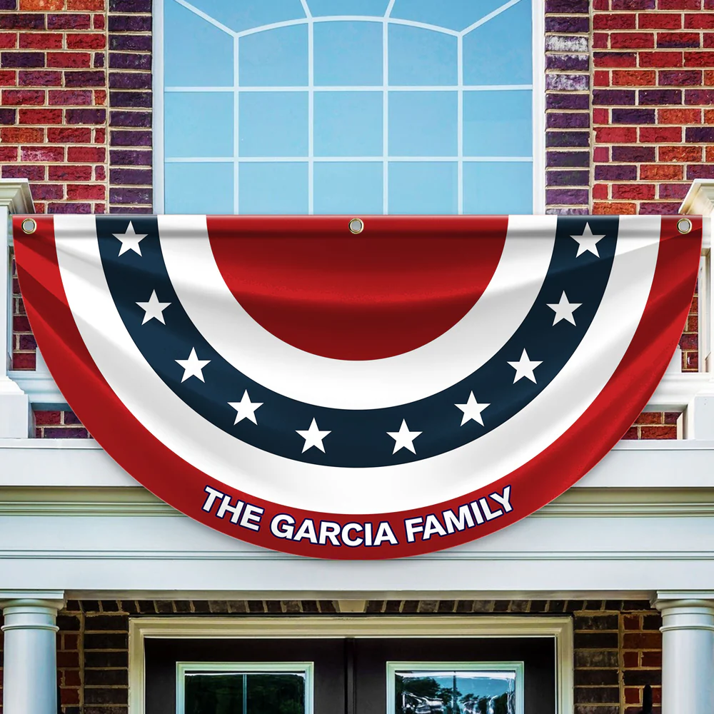 Custom Family Name America Non-Pleated Fan Flag TH10 896433 - Image 2