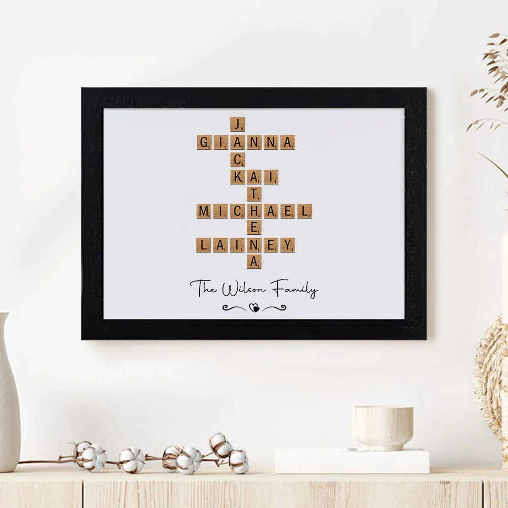 Custom Name And Family Name Crosswords Puzzle Picture Frame TH10 892067 - Image 2