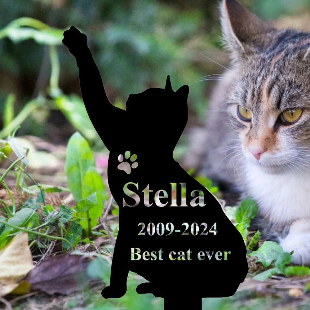 Custom Name Cat Memorial Garden Stake TH10 891503 - Image 2