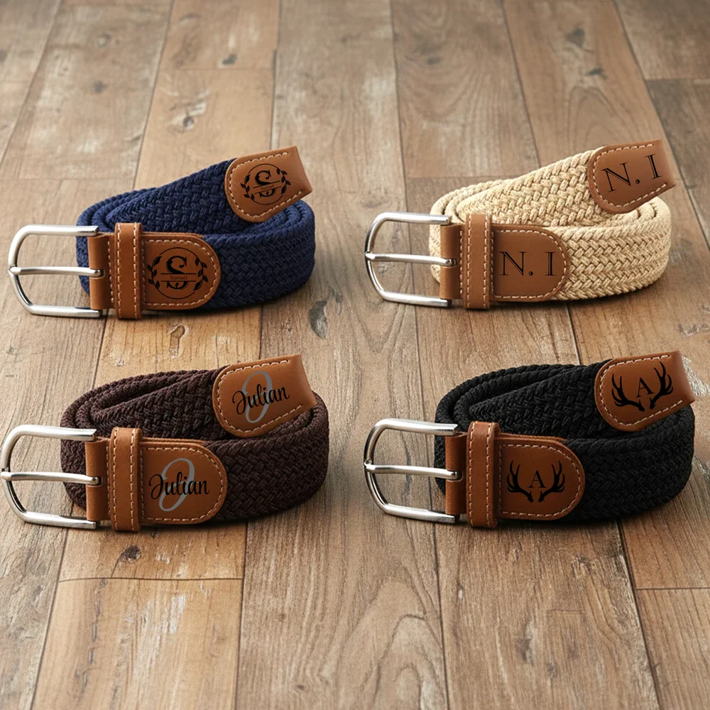 Custom Name Daily Wear Birthday Gift for Men Father Elastic Woven Belt TH10 898243 - Image 2