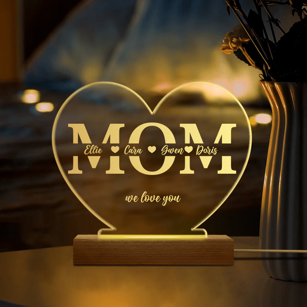 Custom Name Gift For Mom Acrylic Plaque With LED Night Light T286 890565