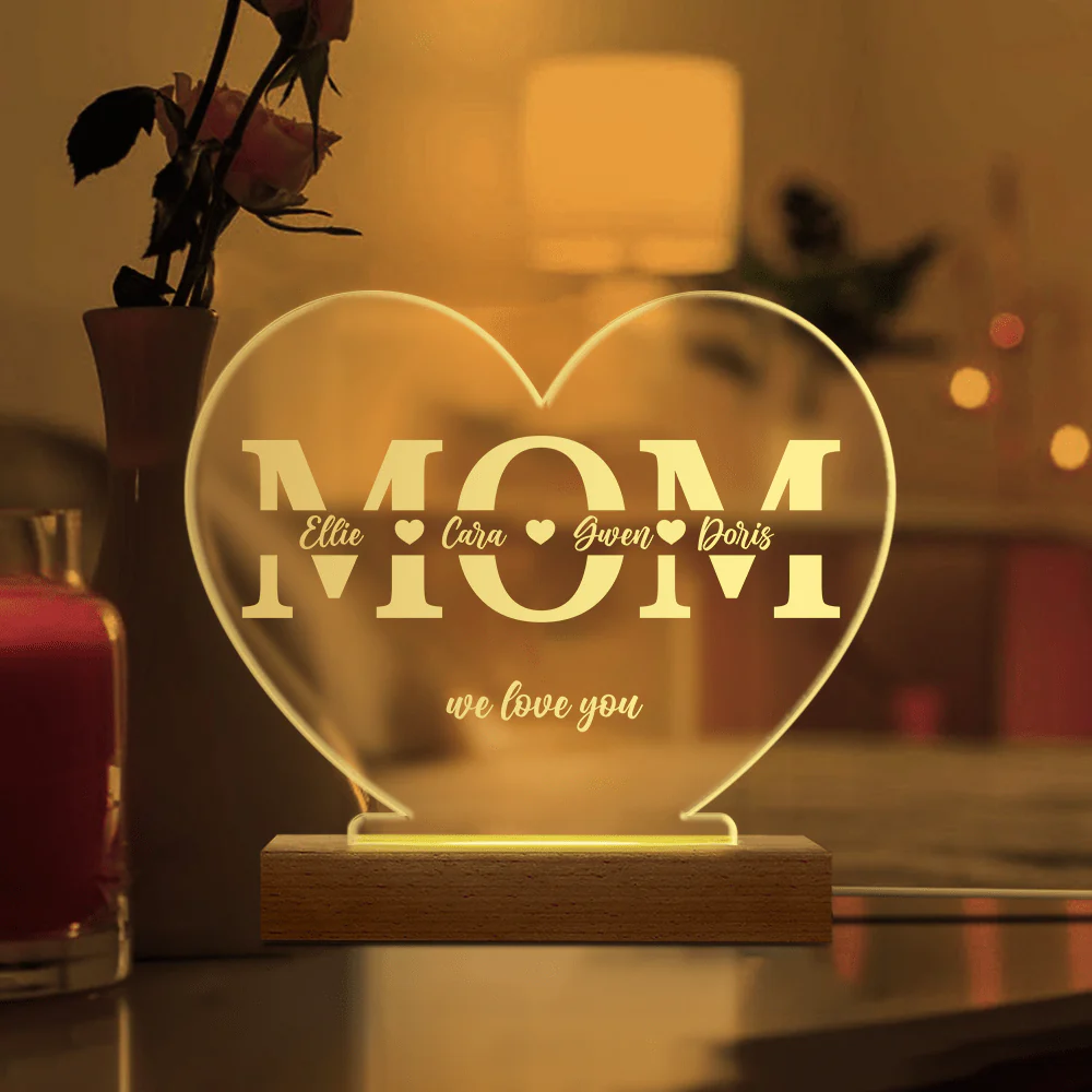 Custom Name Gift For Mom Acrylic Plaque With LED Night Light T286 890565 - Image 3